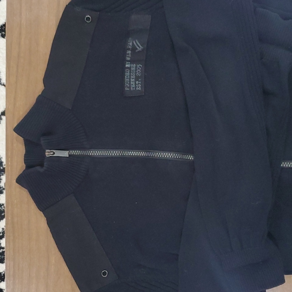 William Rast Black military style full zip Cardigan size M